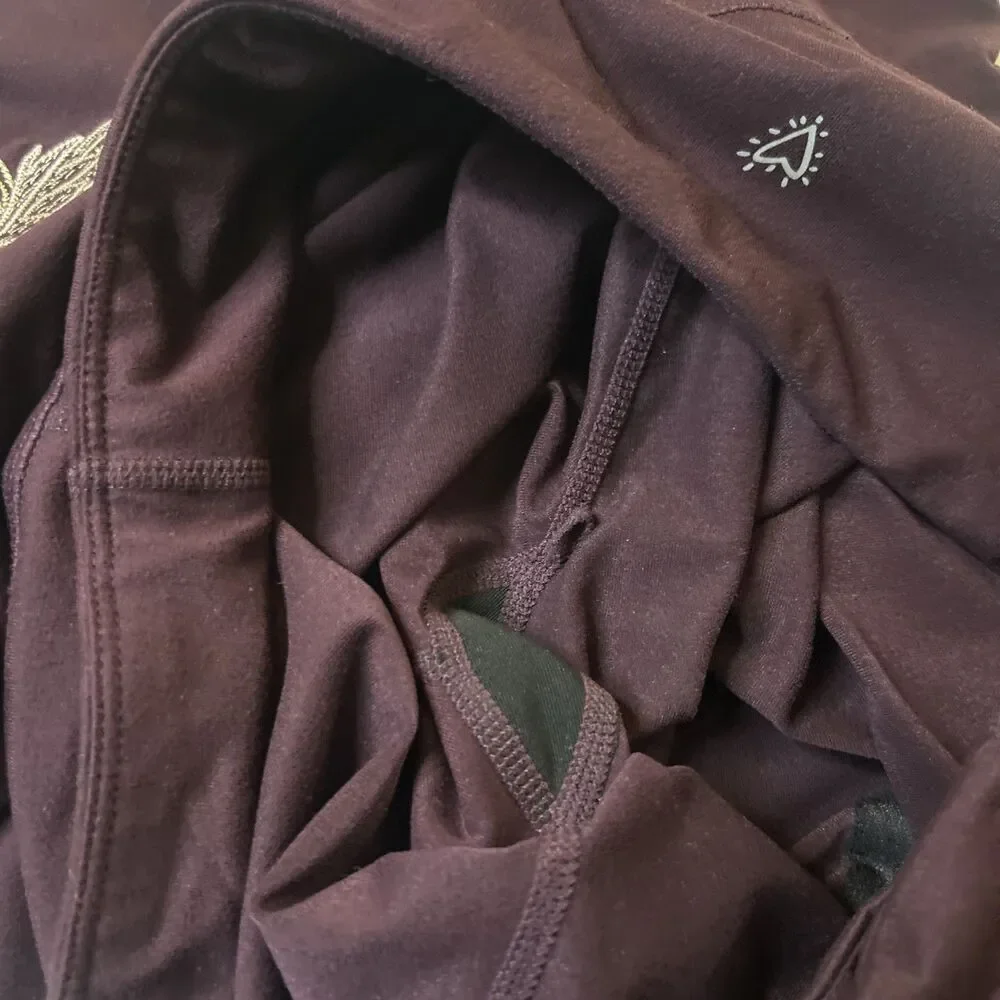 Betsy Johnson Performance Leggings capri purple embellished pull on size XL - Picture 7 of 12